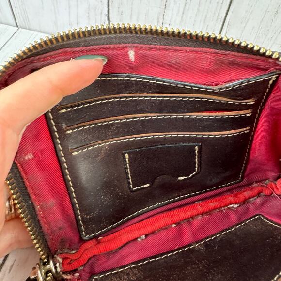 Dooney & Bourke Leather Croc Emboss Multi Function Zip Around Wristlet Wallet - Picture 10 of 12